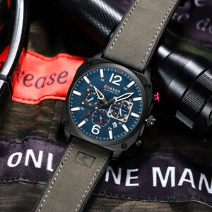 Leather Men's Watch Calendar Quartz Watches