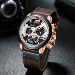 Leather Sport Watch For Men Luxury Wristwatch