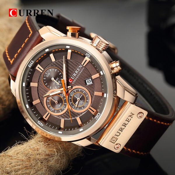 Leather Sport Watches Military Quartz Wristwatch
