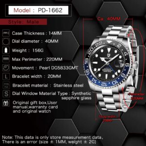 Luxury Mechanical Wristwatch Sapphire Glass Watch