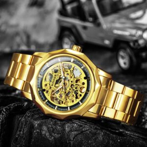 Gold Skeleton Watch Men Mechanical Watches